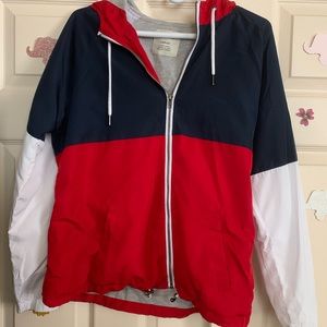 Zine Reajan Red, White & Blue Lined Windbreaker